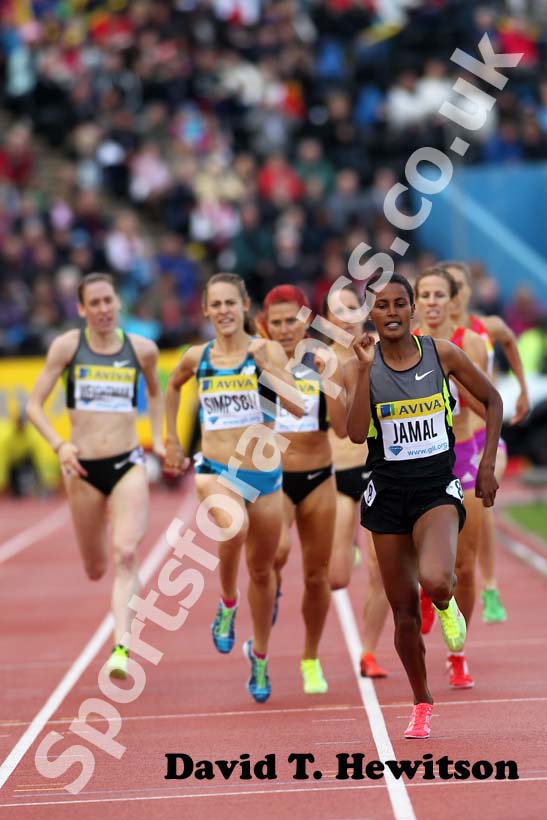Maryam Jamal wins the 1500 metres, 2012 Samsung Diamond League, Crystal Palace, London.